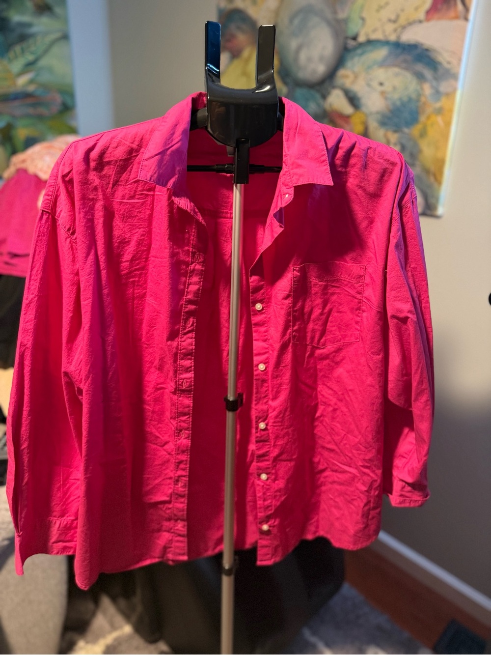 Old navy boyfriend shirt magenta berry medium new with tags